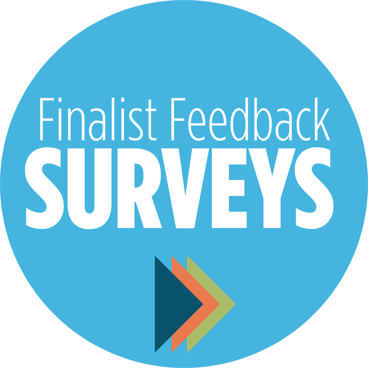 Finalist Feedback Survey graphic with arrows
